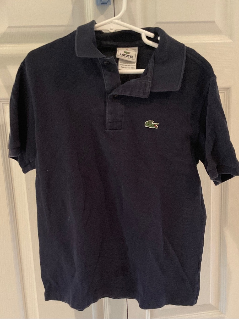 Lacoste Navy Polo with Green Crocodile Patch